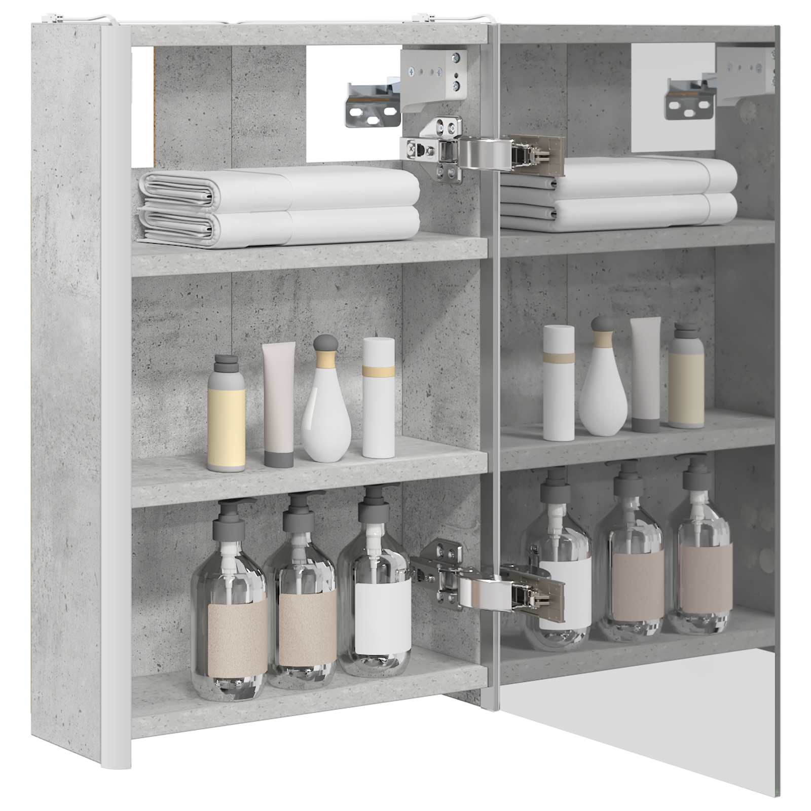 Badezimmerspiegelschrank Beton Grau 33 x 11,5 x 50 cm