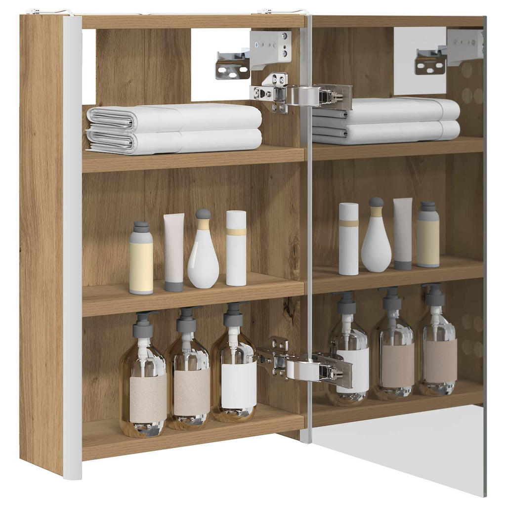 Badezimmerspiegelschrank Kunsthandwerk Eiche 33 x 11,5 x 50 cm