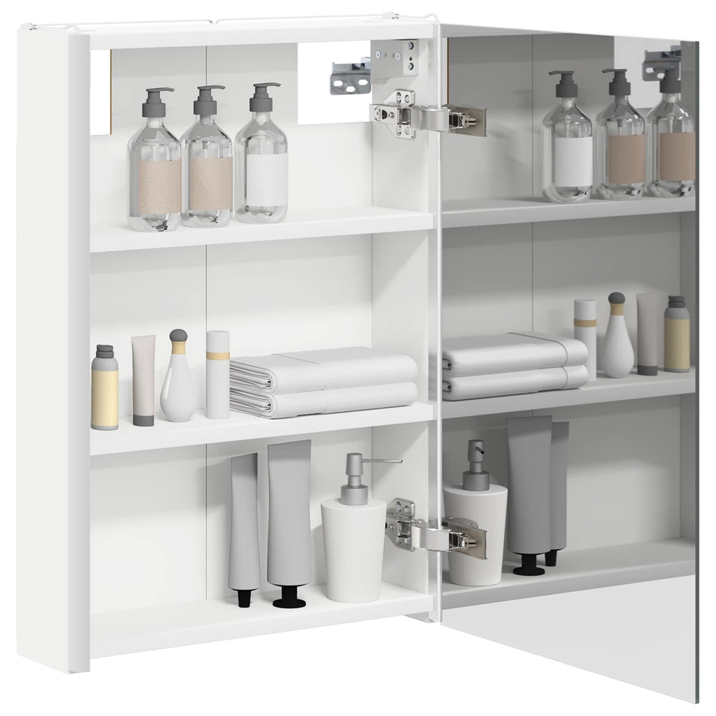 Badezimmerspiegelschrank Weiß 43 x 11,5 x 60,5 cm Holzwerkstoff