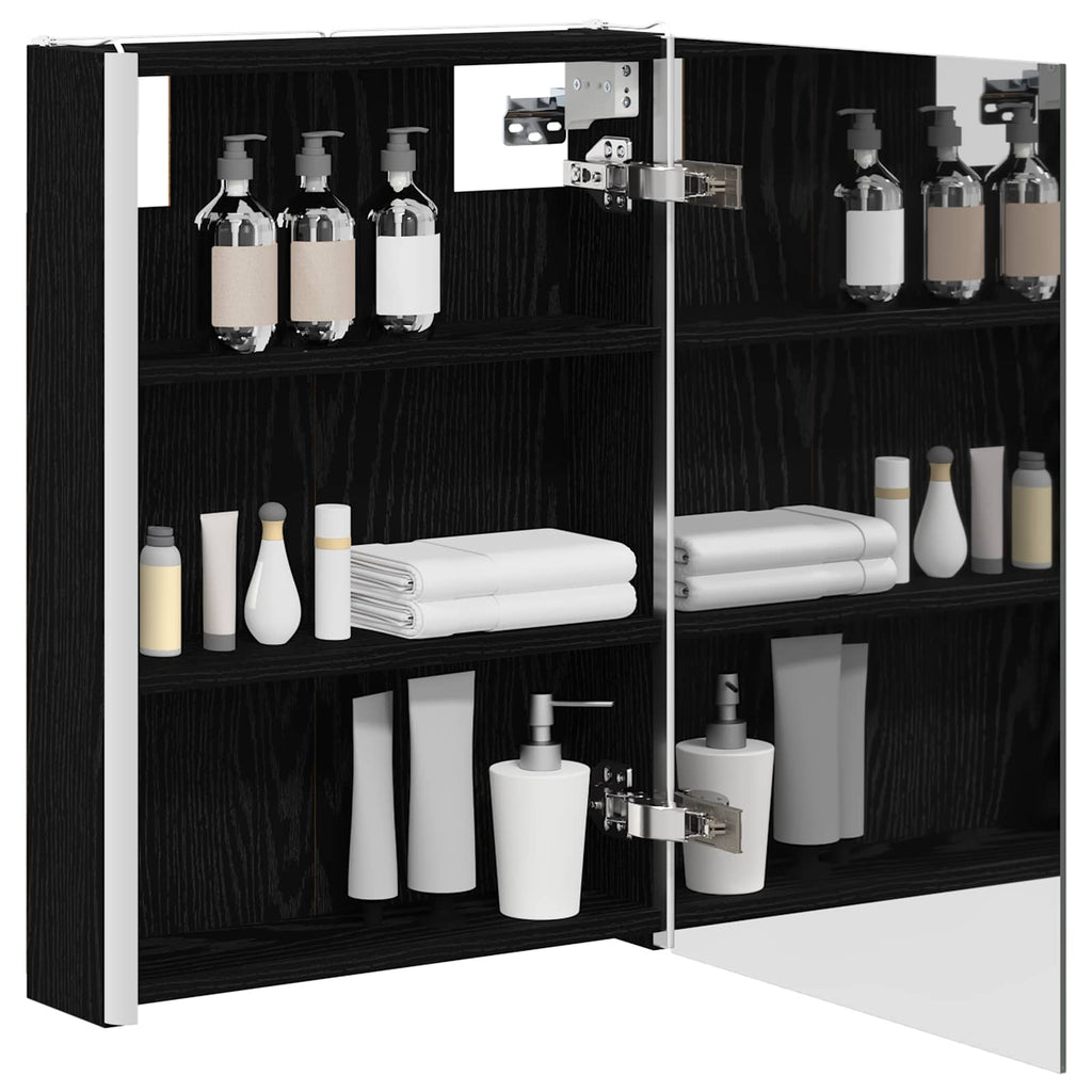 Badezimmerspiegelschrank Schwarz Eichen-Optik