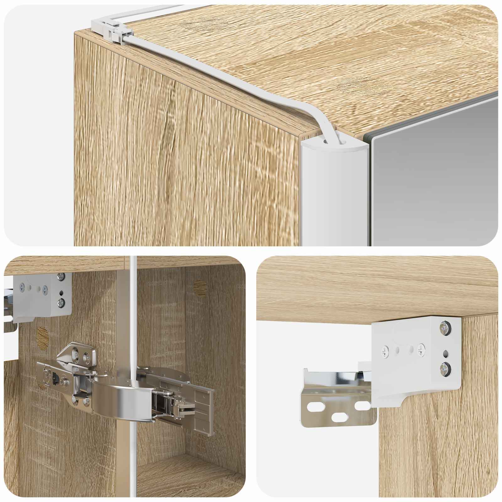Badezimmerspiegelschrank Sonoma-Eiche 43 x 11,5 x 60,5 cm