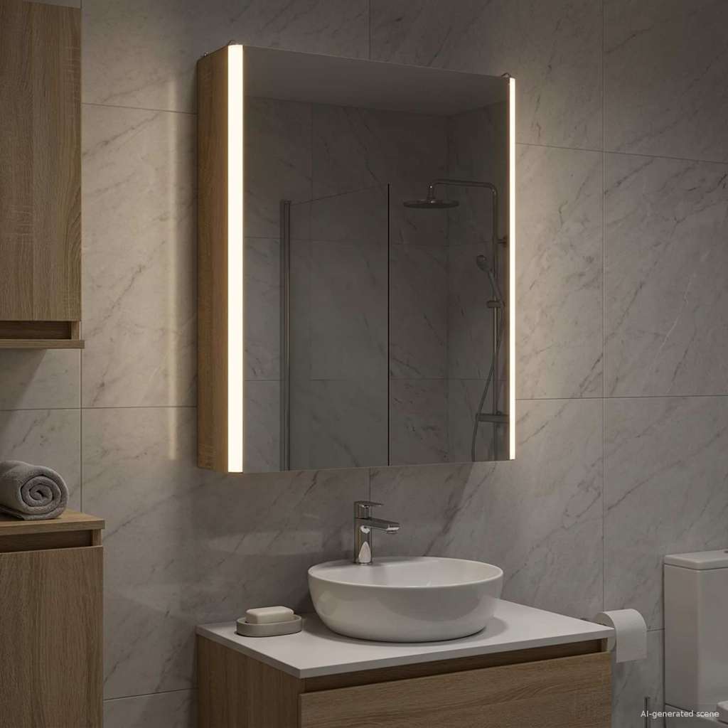 Badezimmerspiegelschrank Sonoma-Eiche 43 x 11,5 x 60,5 cm