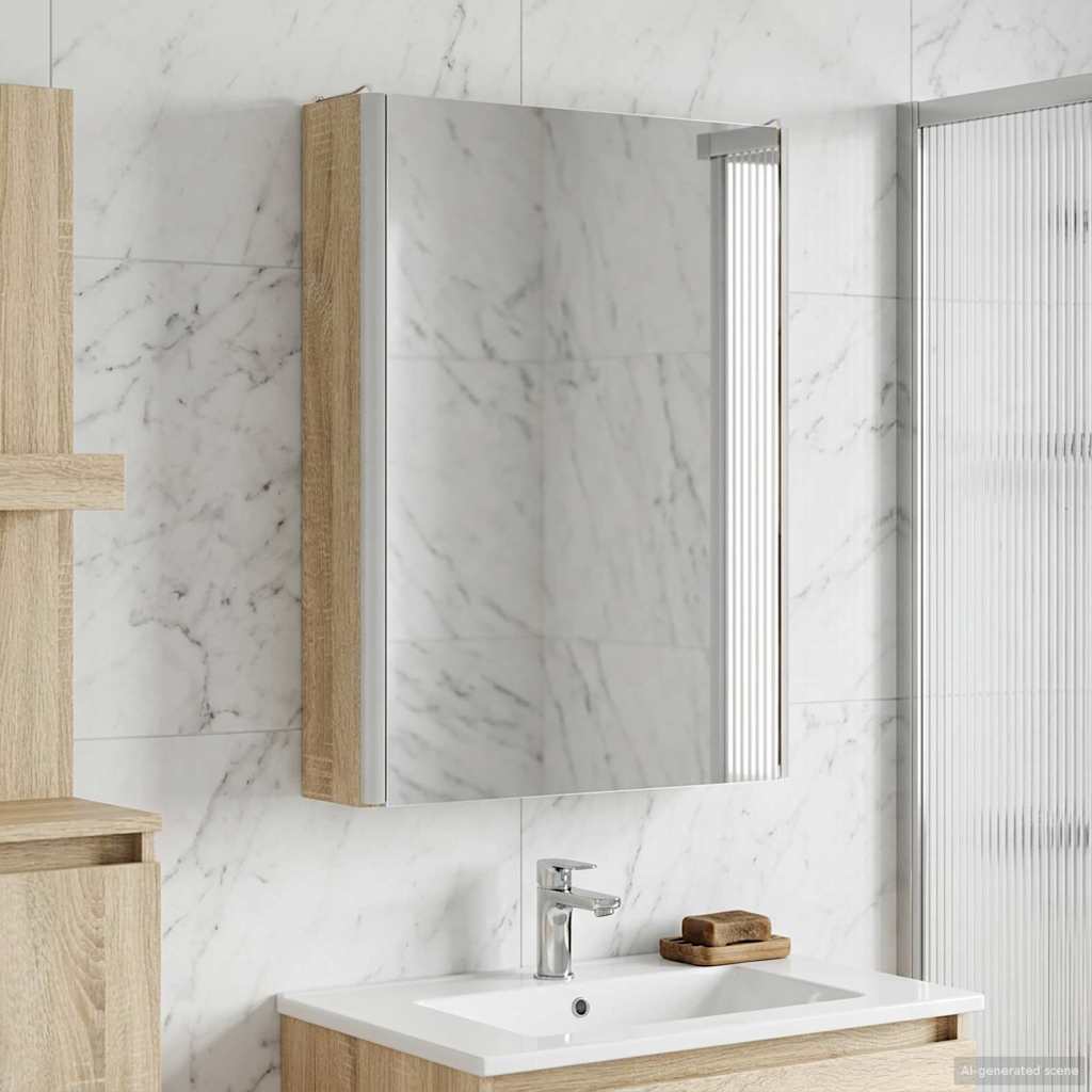 Badezimmerspiegelschrank Sonoma-Eiche 43 x 11,5 x 60,5 cm