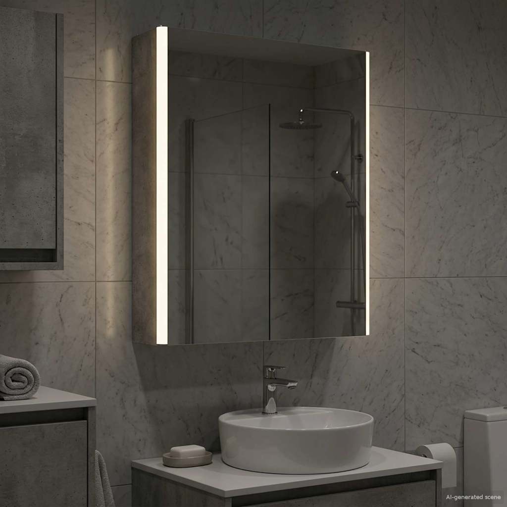 Badezimmerspiegelschrank Beton Grau 43 x 11,5 x 60,5 cm