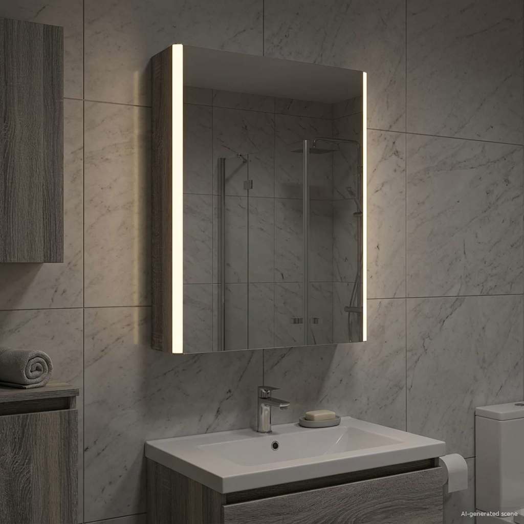 Badezimmerspiegelschrank Graues Sonoma 43 x 11,5 x 60,5 cm