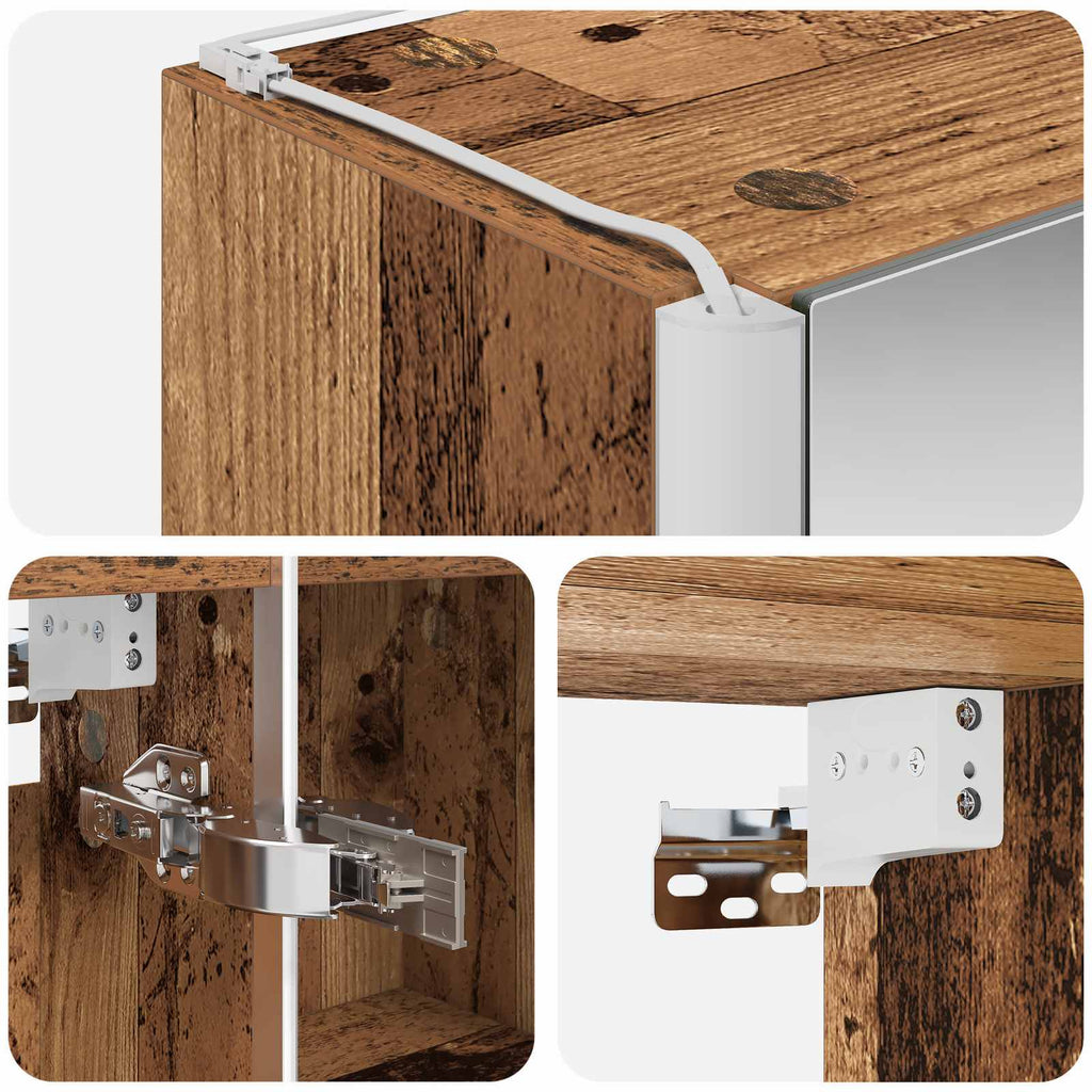 Badezimmerspiegelschrank Altholz 43 x 11,5 x 60,5 cm