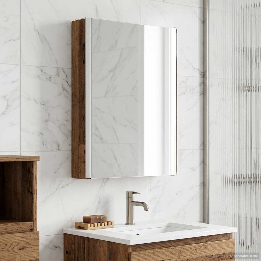 Badezimmerspiegelschrank Altholz 43 x 11,5 x 60,5 cm
