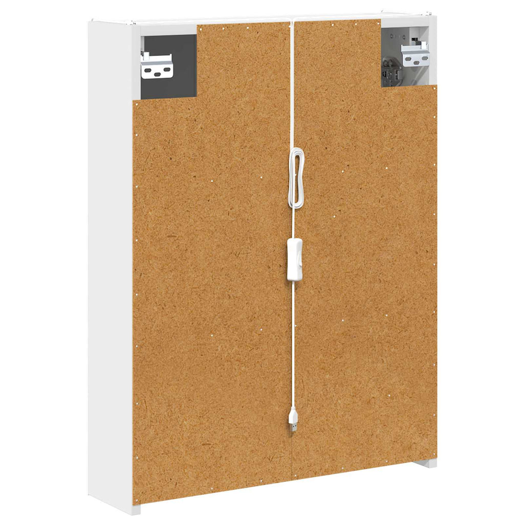 Badezimmerspiegelschrank Weiß 53,5 x 15,5 x 70 cm Holzwerkstoff