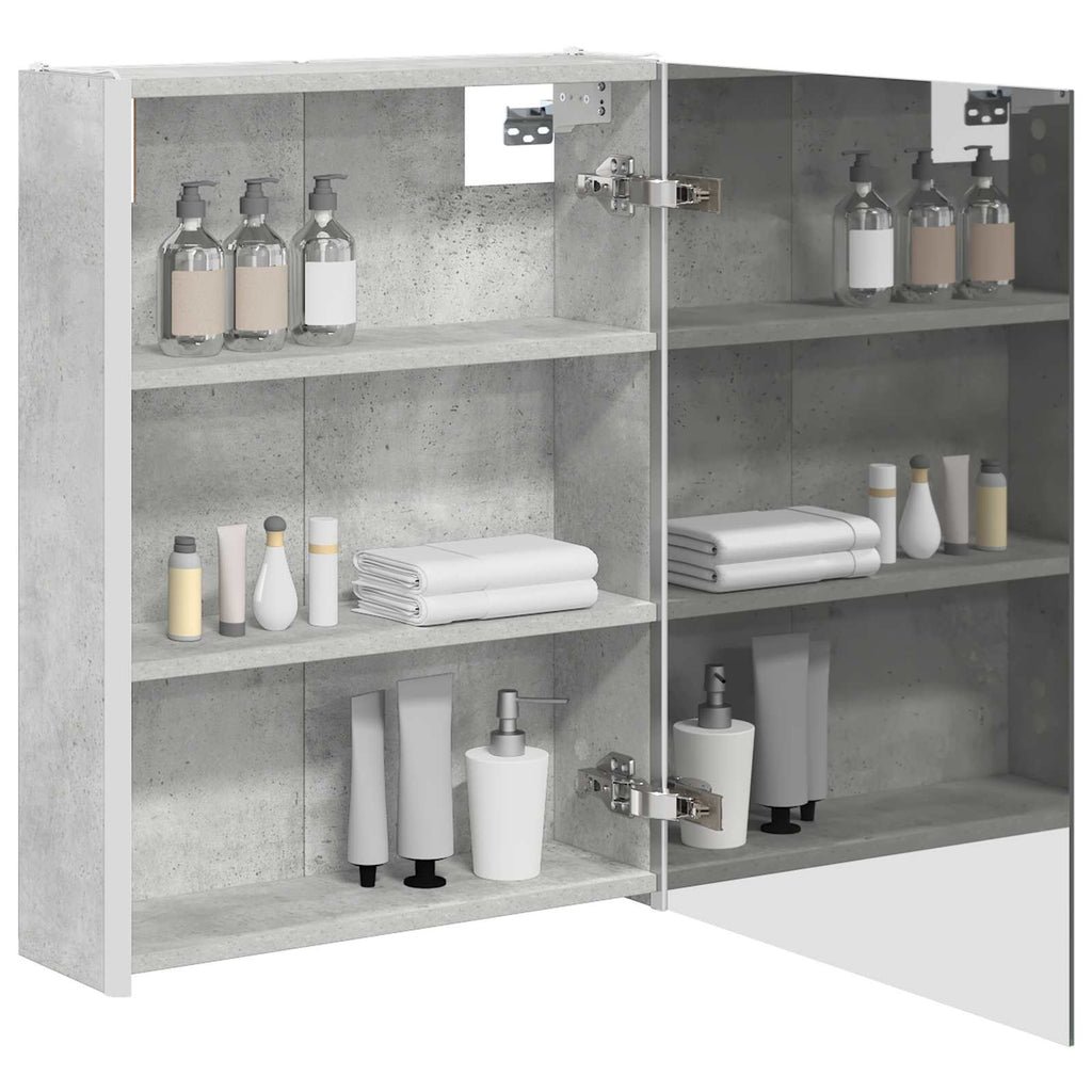 Badezimmerspiegelschrank Beton Grau 53,5 x 15,5 x 70 cm