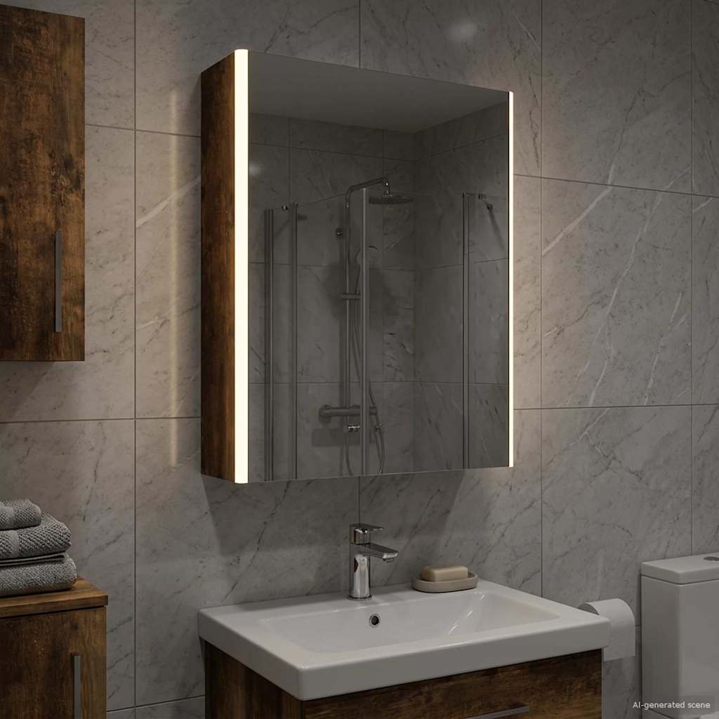 Badezimmerspiegelschrank Geräucherte Eiche 73,5 x 15,5 x 70 cm