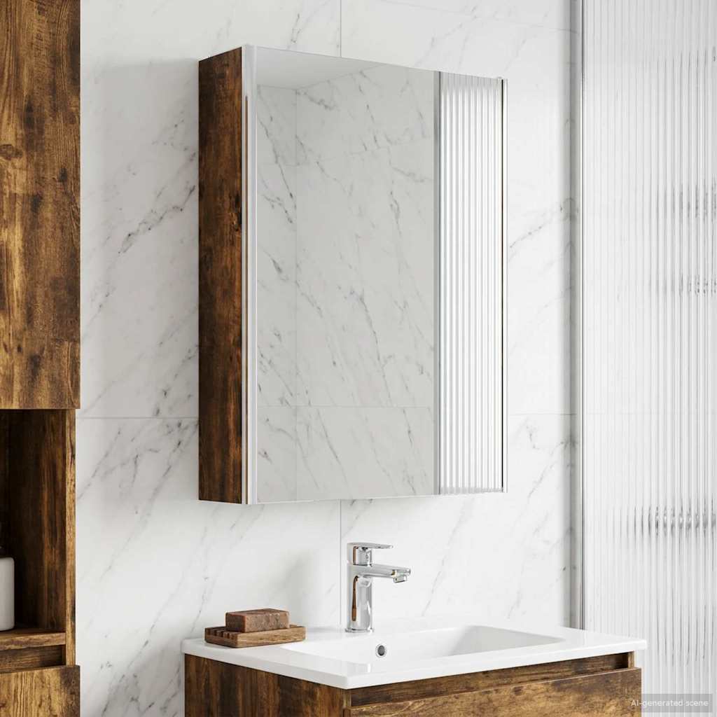Badezimmerspiegelschrank Geräucherte Eiche 73,5 x 15,5 x 70 cm