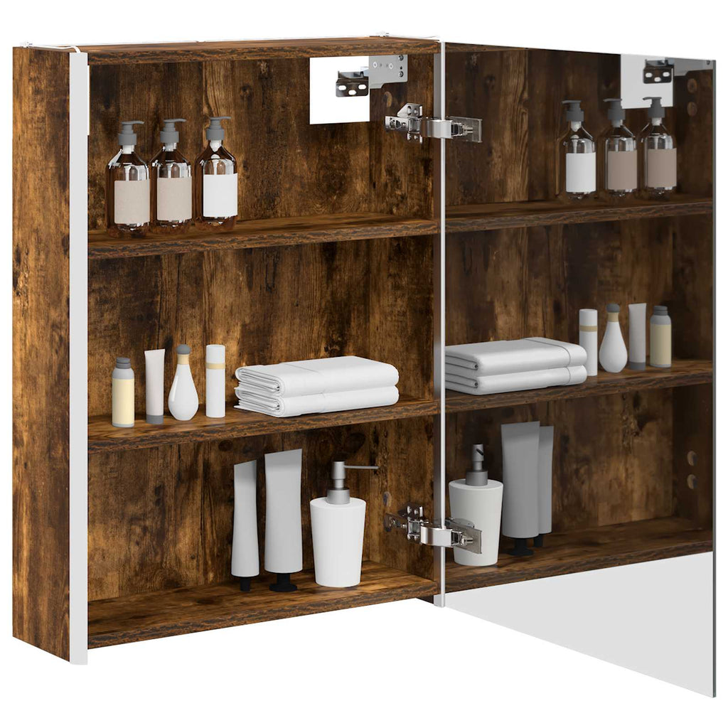 Badezimmerspiegelschrank Geräucherte Eiche 73,5 x 15,5 x 70 cm