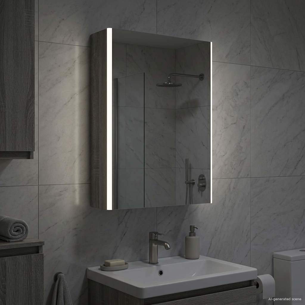 Badezimmerspiegelschrank Graues Sonoma 53,5 x 15,5 x 70 cm