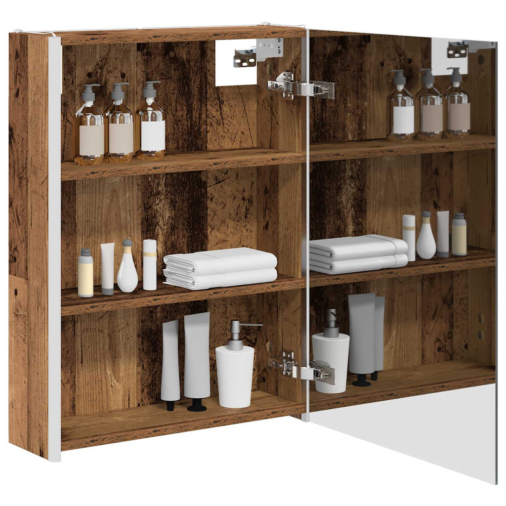 Badezimmerspiegelschrank Altholz 53,5 x 15,5 x 70 cm