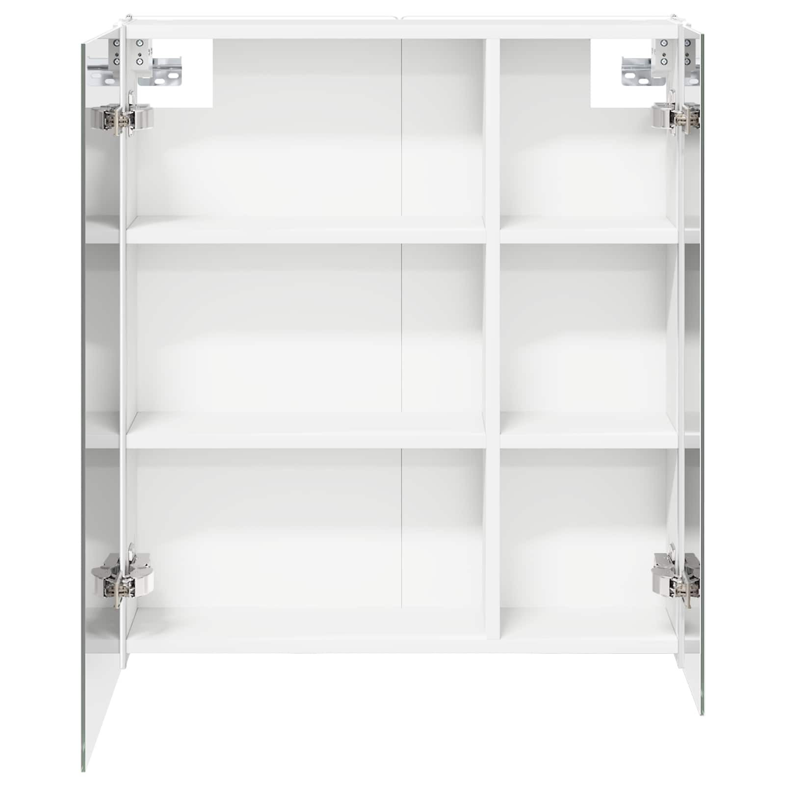 Badezimmerspiegelschrank Weiß 63,5 x 15,5 x 70 cm Holzwerkstoff