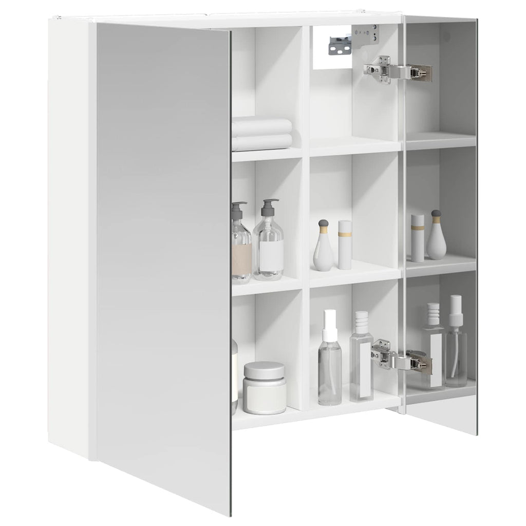 Badezimmerspiegelschrank Weiß 63,5 x 15,5 x 70 cm Holzwerkstoff