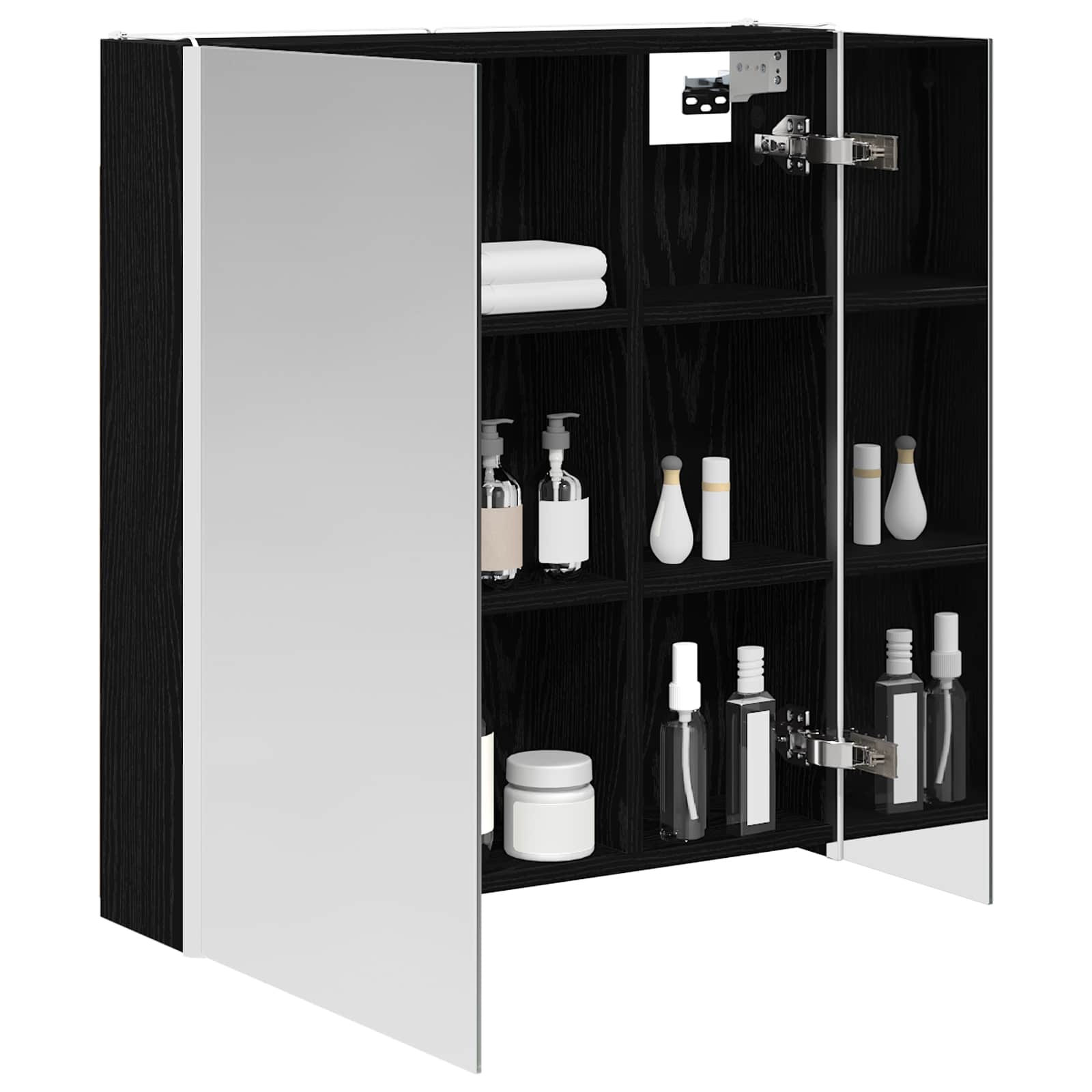 Badezimmerspiegelschrank Schwarz Eichen-Optik