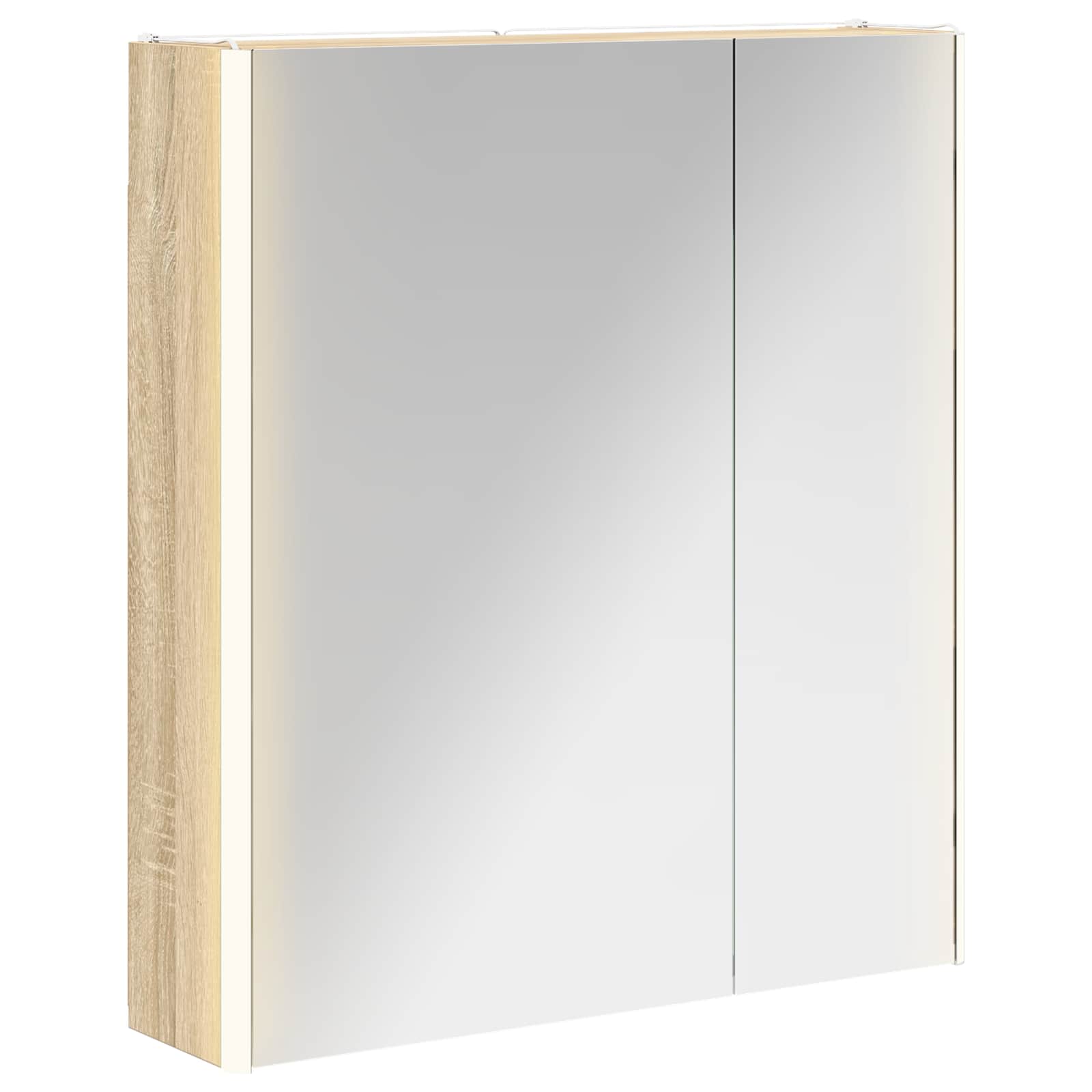 Badezimmerspiegelschrank Sonoma-Eiche 63,5 x 15,5 x 70 cm