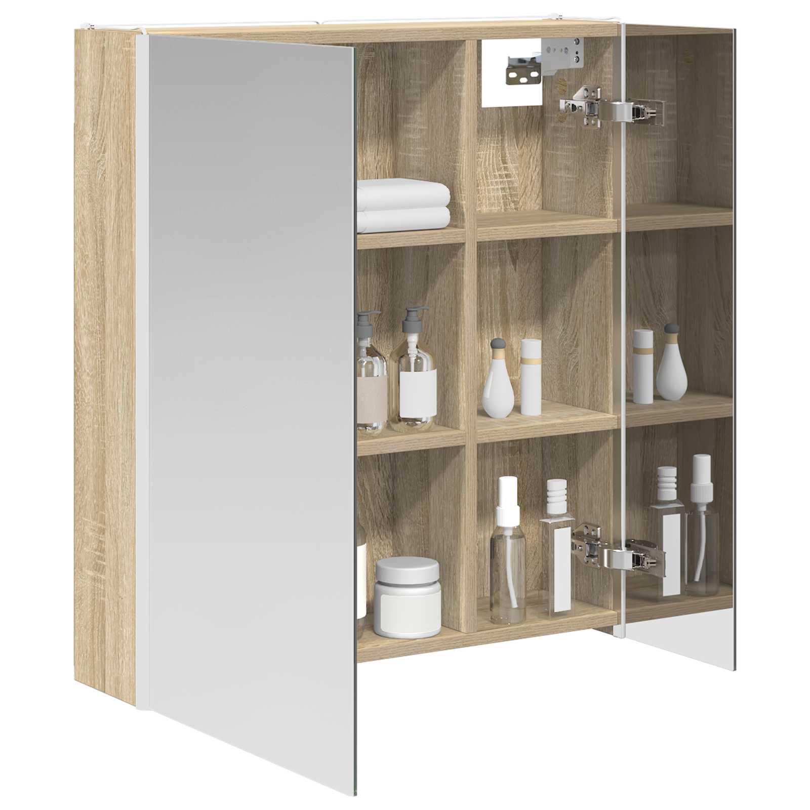 Badezimmerspiegelschrank Sonoma-Eiche 63,5 x 15,5 x 70 cm