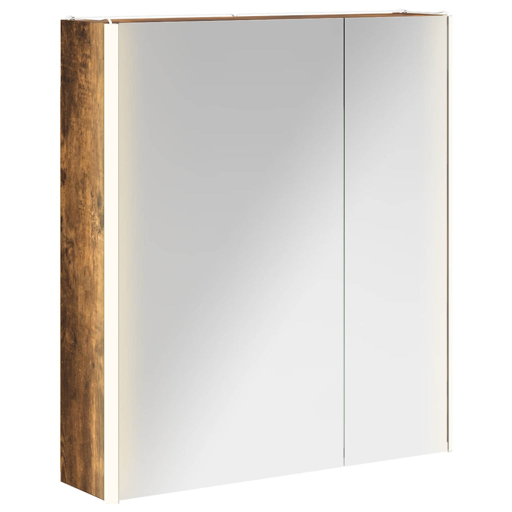 Badezimmerspiegelschrank Geräucherte Eiche 63,5 x 15,5 x 70 cm