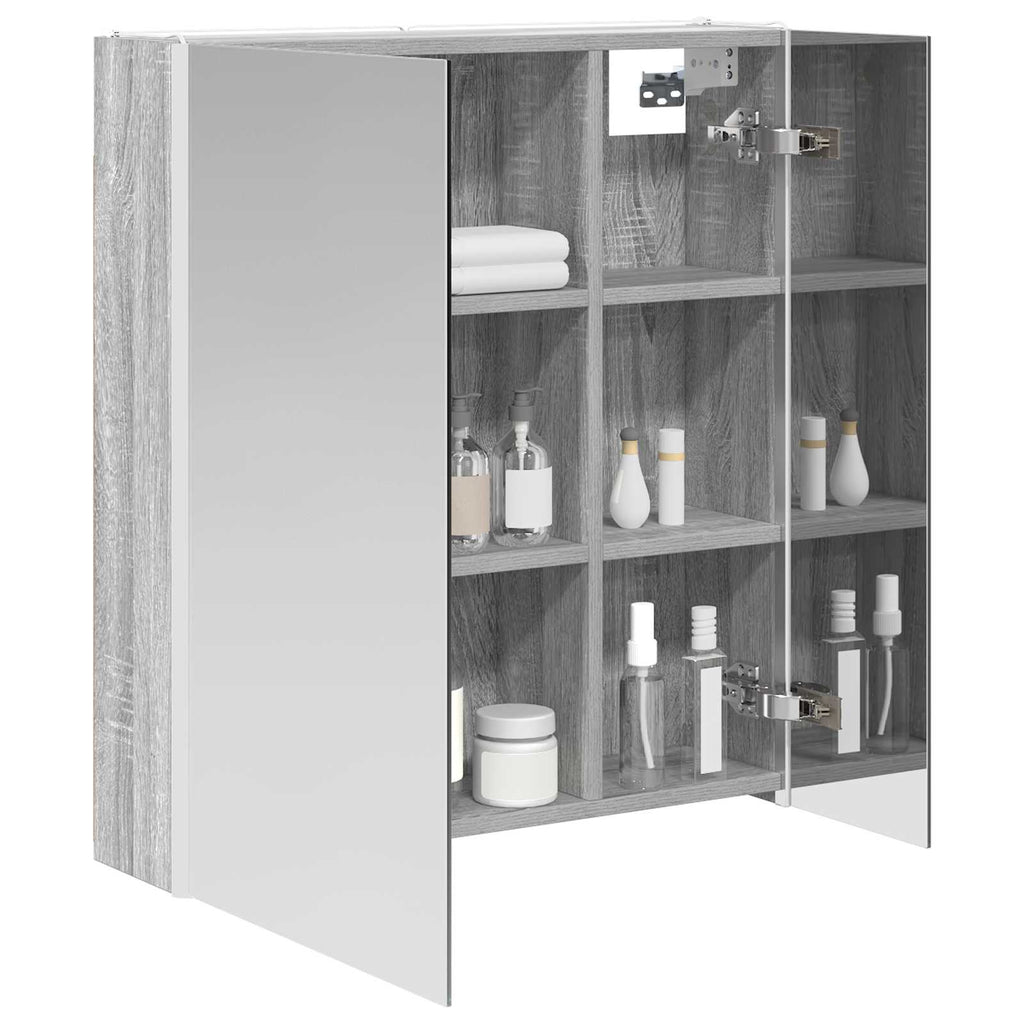 Badezimmerspiegelschrank Graues Sonoma 63,5 x 15,5 x 70 cm