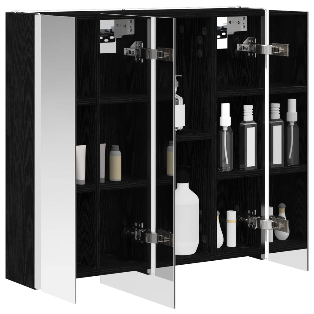 Badezimmerspiegelschrank Schwarz Eichen-Optik