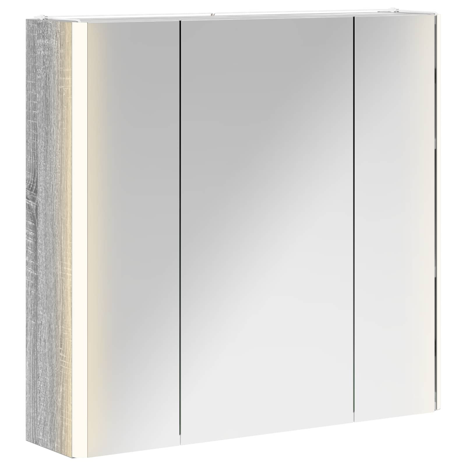 Badezimmerspiegelschrank Graues Sonoma 63,5 x 15,5 x 60,5 cm