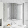 Badezimmerspiegelschrank Weiß 73,5 x 15,5 x 70 cm Holzwerkstoff