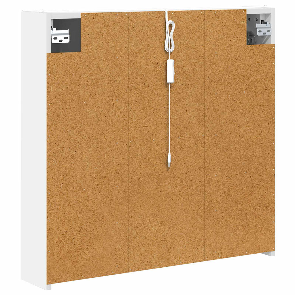 Badezimmerspiegelschrank Weiß 73,5 x 15,5 x 70 cm Holzwerkstoff