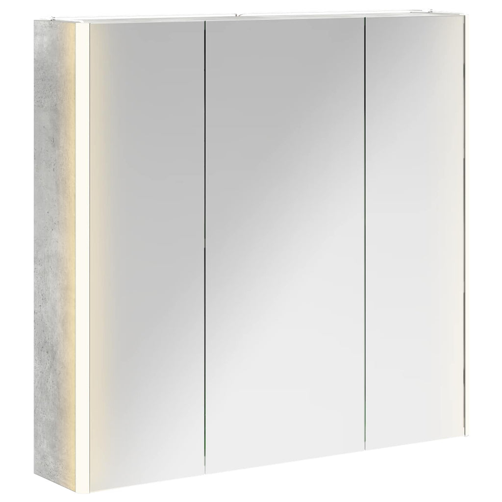 Badezimmerspiegelschrank mit Tür Beton Grau 73,5 x 15,5 x 70 cm