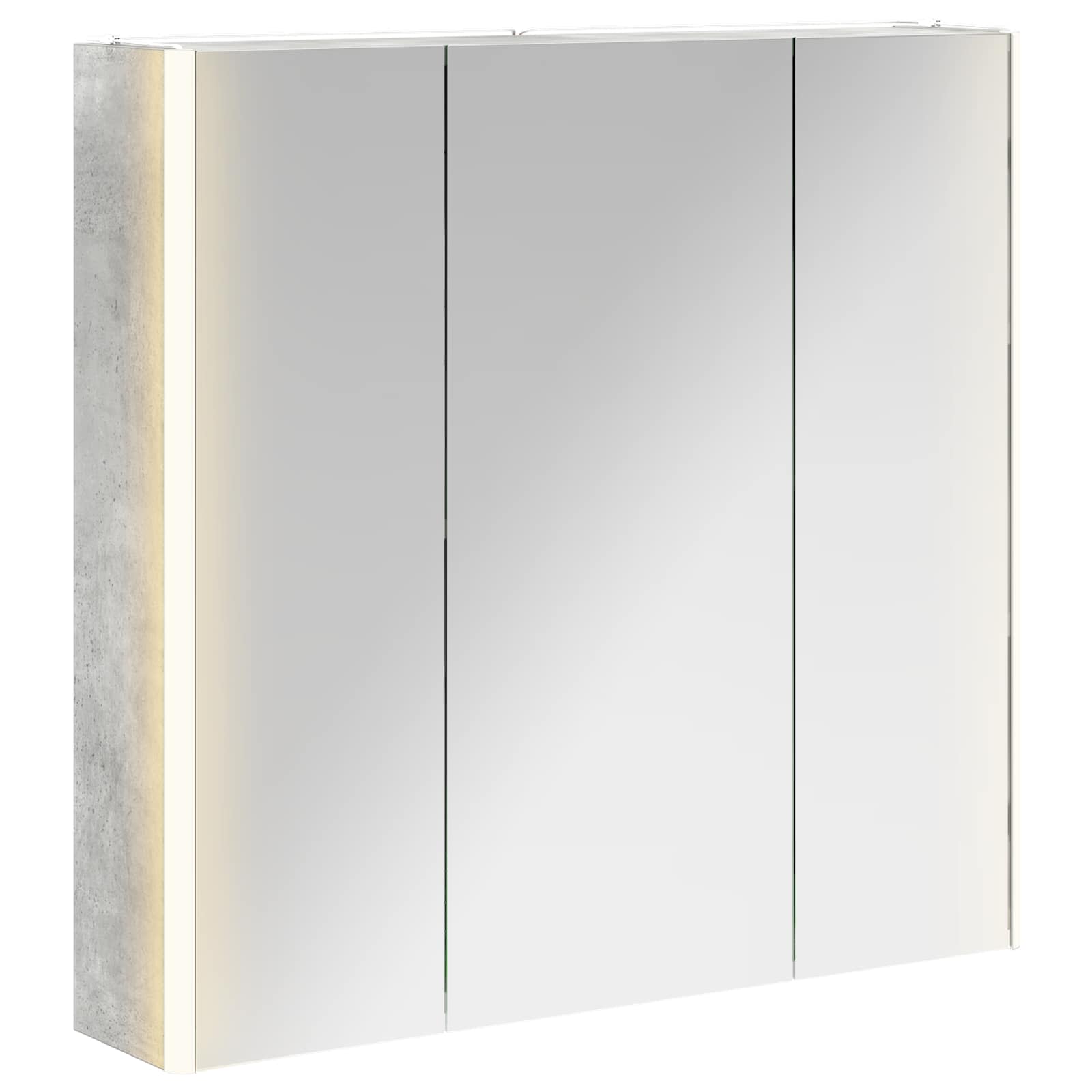 Badezimmerspiegelschrank mit Tür Beton Grau 73,5 x 15,5 x 70 cm
