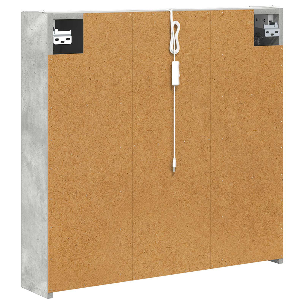 Badezimmerspiegelschrank mit Tür Beton Grau 73,5 x 15,5 x 70 cm