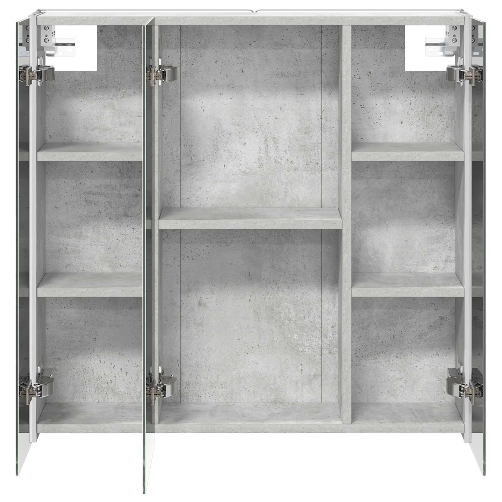 Badezimmerspiegelschrank mit Tür Beton Grau 73,5 x 15,5 x 70 cm