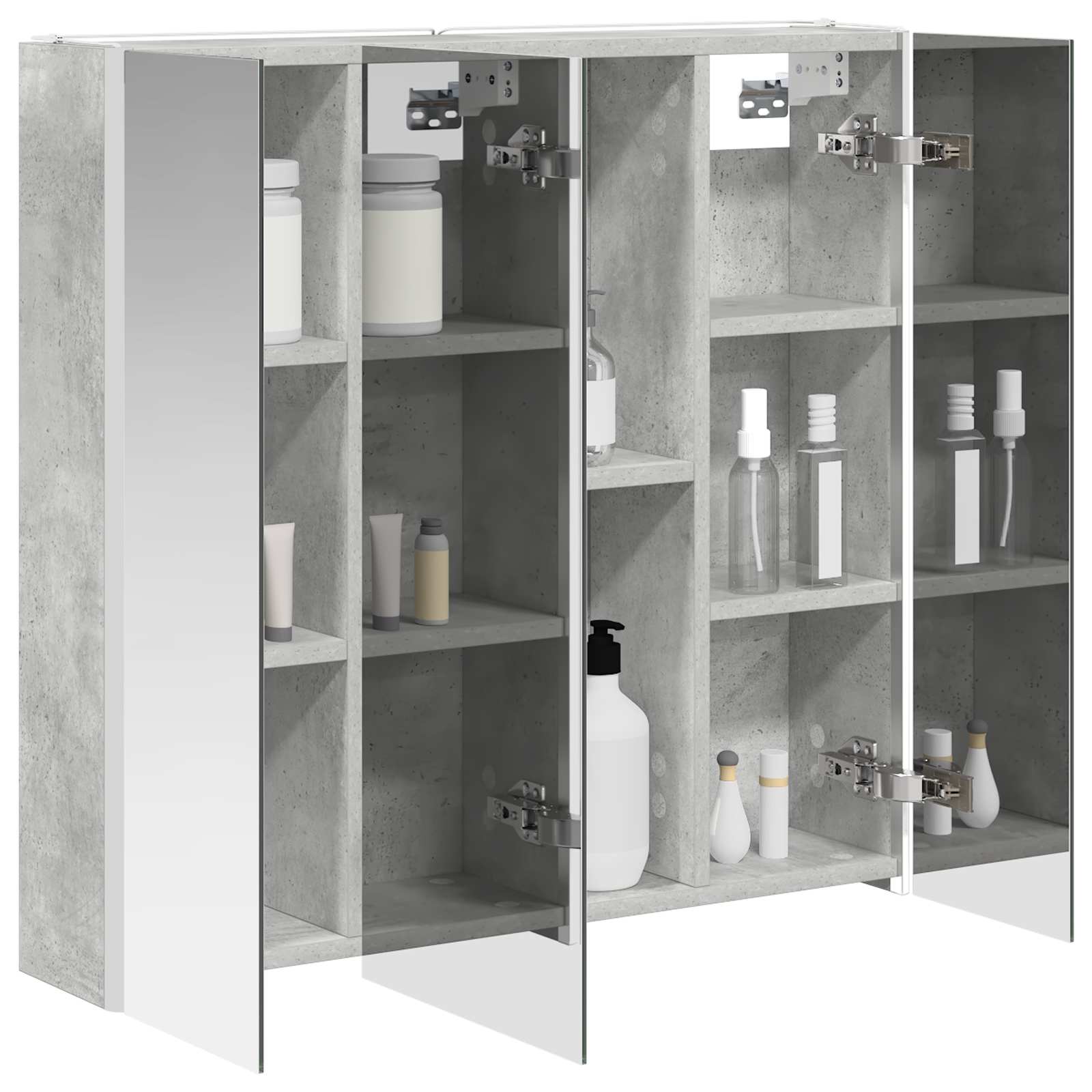 Badezimmerspiegelschrank mit Tür Beton Grau 73,5 x 15,5 x 70 cm