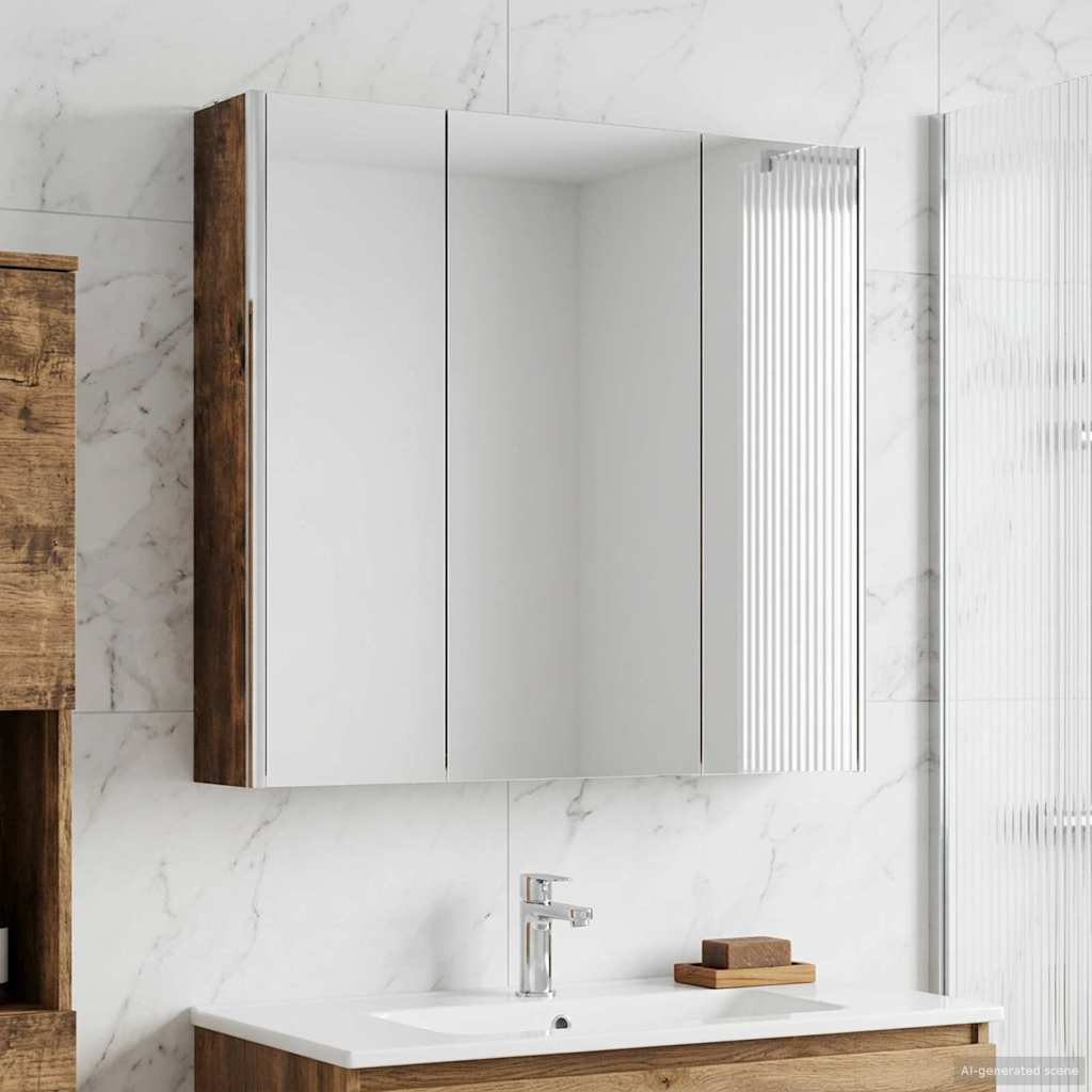 Badezimmerspiegelschrank Geräucherte Eiche 73,5 x 15,5 x 70 cm