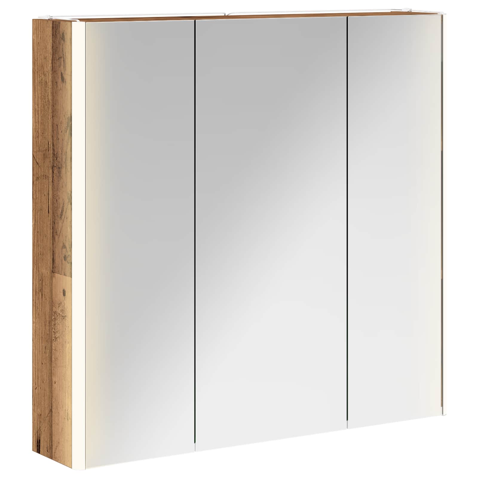 Badezimmerspiegelschrank mit Regal Altholz 73,5 x 15,5 x 70 cm