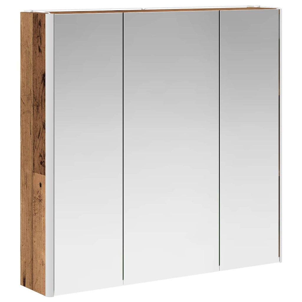 Badezimmerspiegelschrank mit Regal Altholz 73,5 x 15,5 x 70 cm