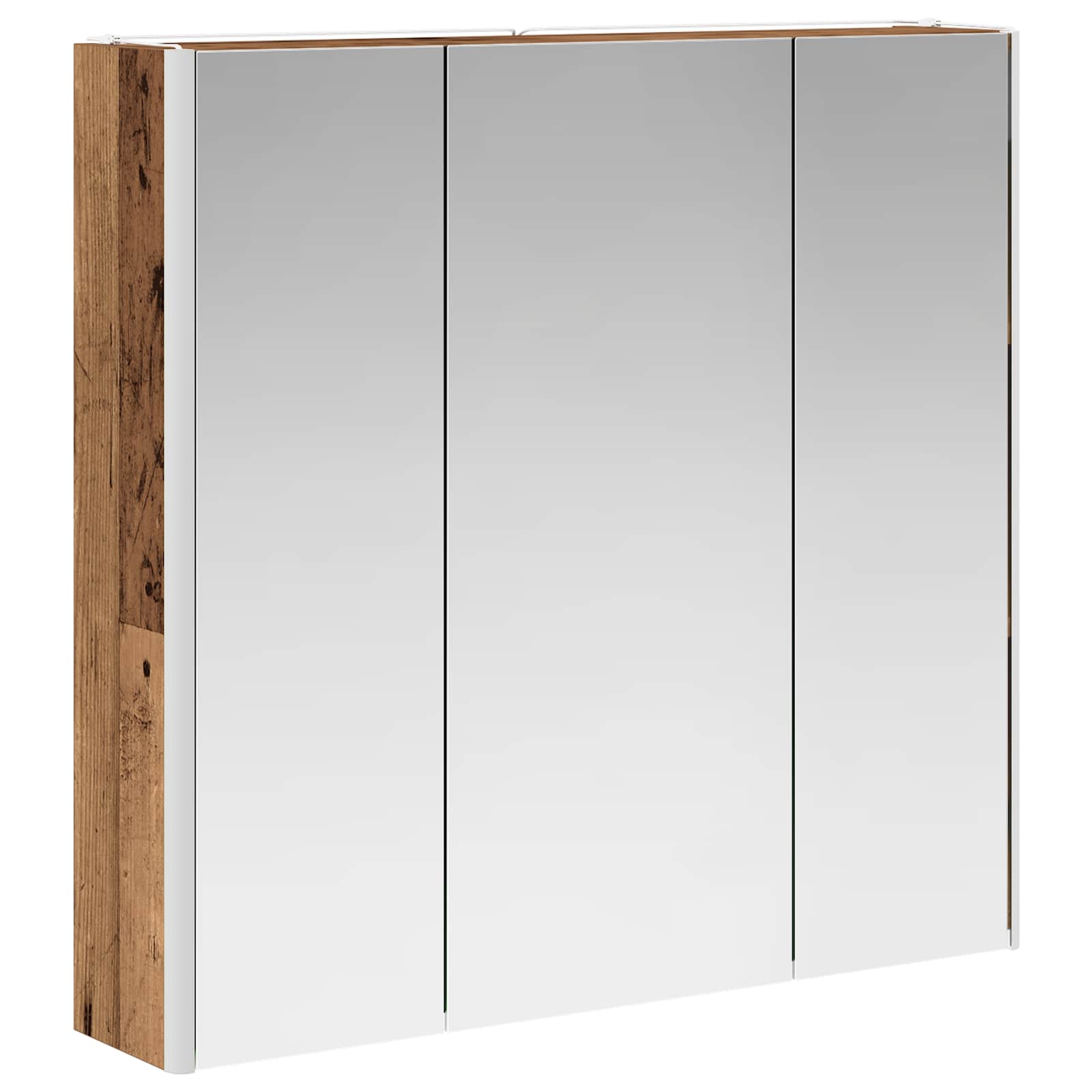 Badezimmerspiegelschrank mit Regal Altholz 73,5 x 15,5 x 70 cm