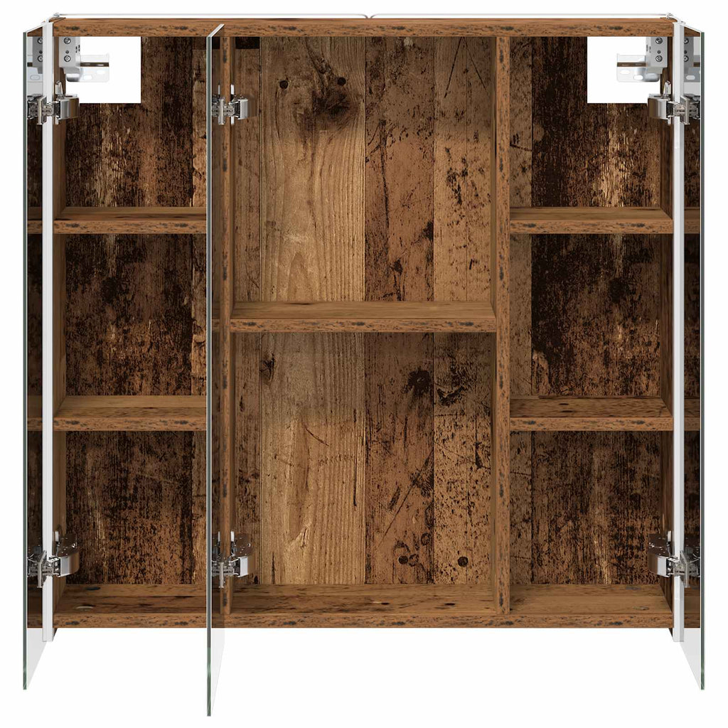 Badezimmerspiegelschrank mit Regal Altholz 73,5 x 15,5 x 70 cm