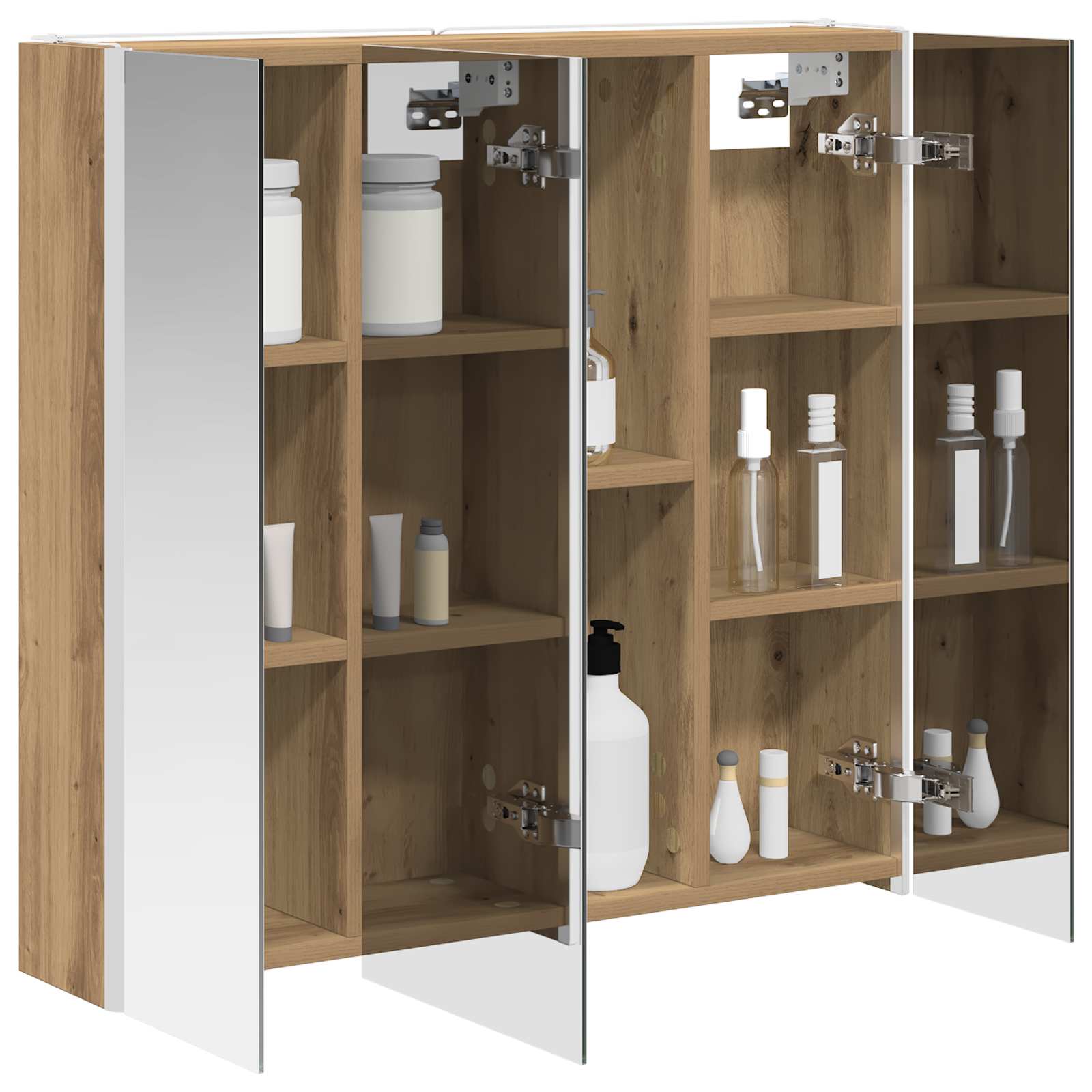 Badezimmerspiegelschrank mit Regal mit Tür Kunsthandwerk Eiche