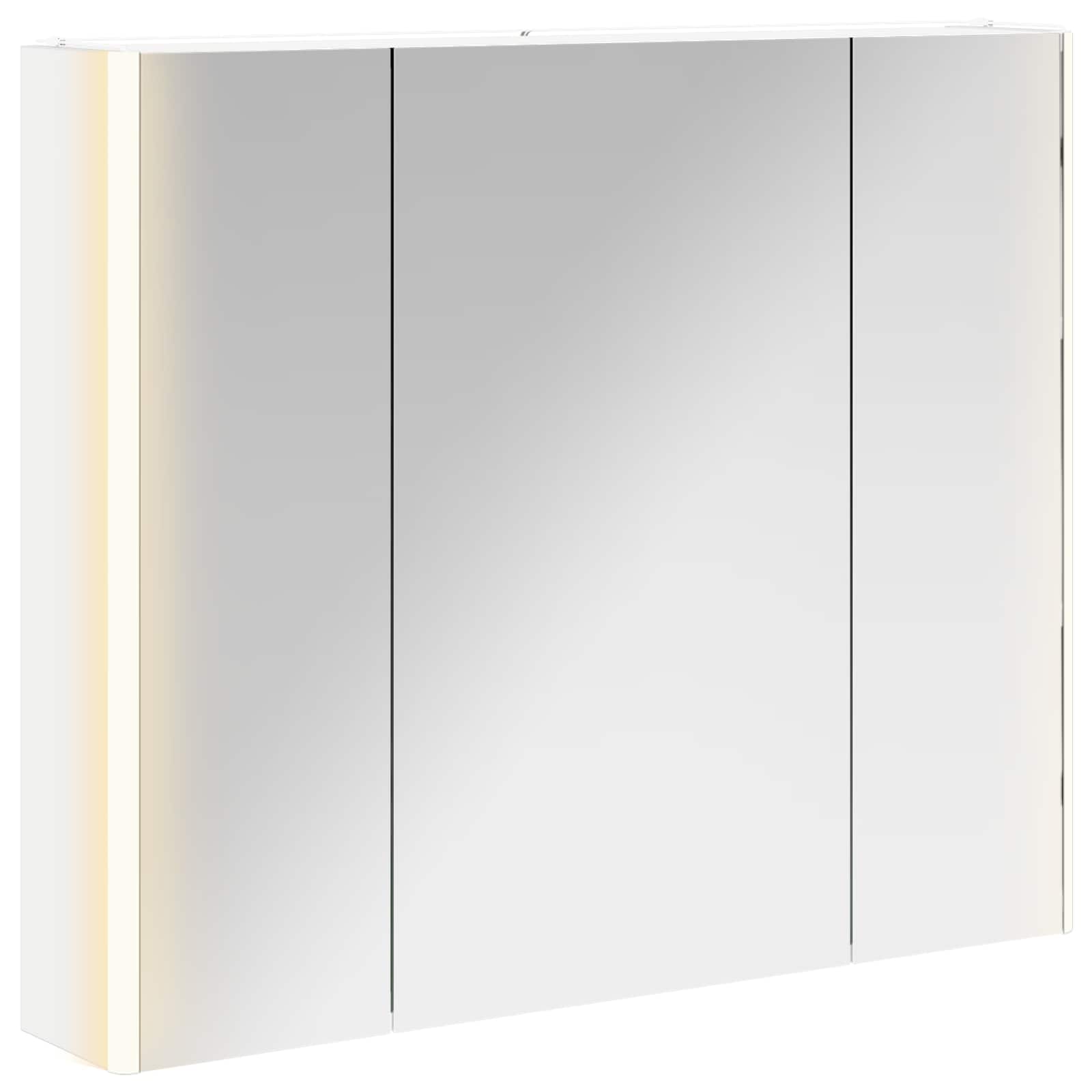 Badezimmerspiegelschrank Weiß 83,5 x 15,5 x 70 cm Holzwerkstoff