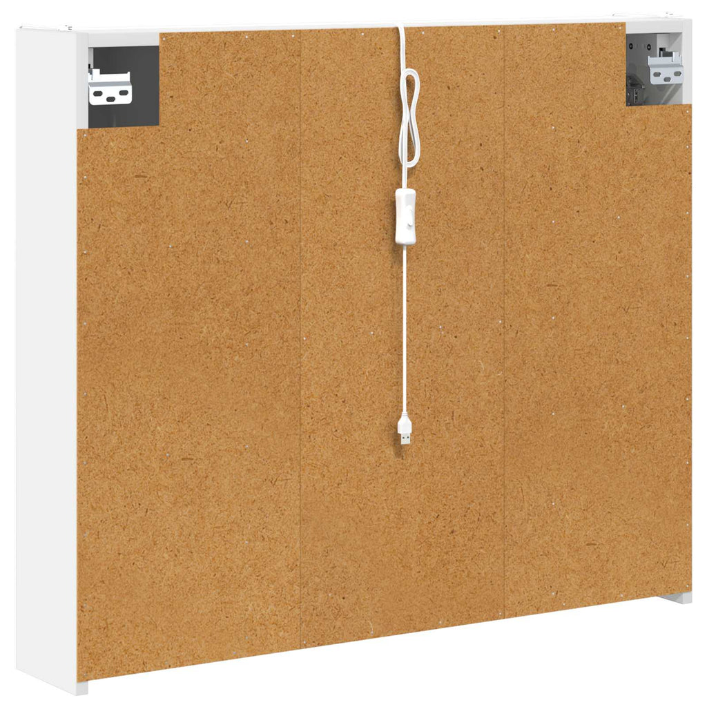 Badezimmerspiegelschrank Weiß 83,5 x 15,5 x 70 cm Holzwerkstoff