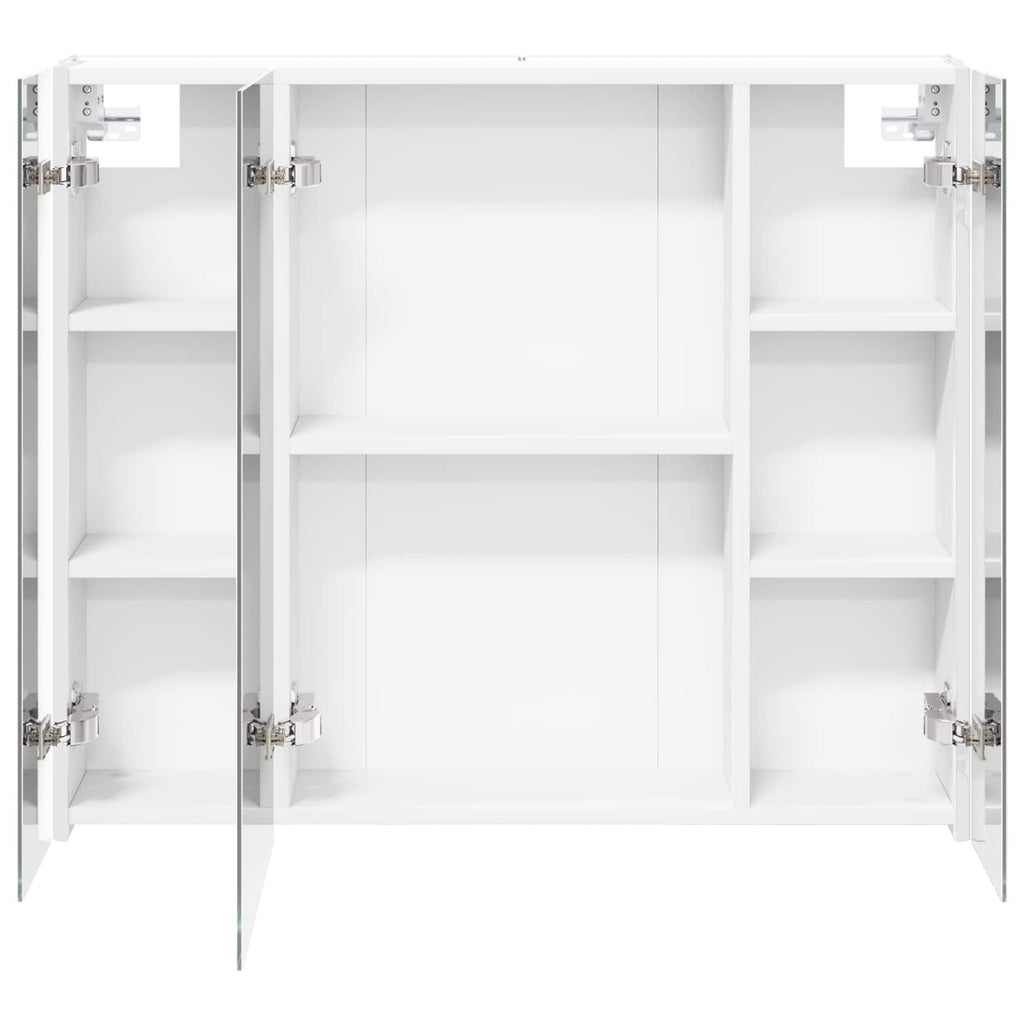 Badezimmerspiegelschrank Weiß 83,5 x 15,5 x 70 cm Holzwerkstoff