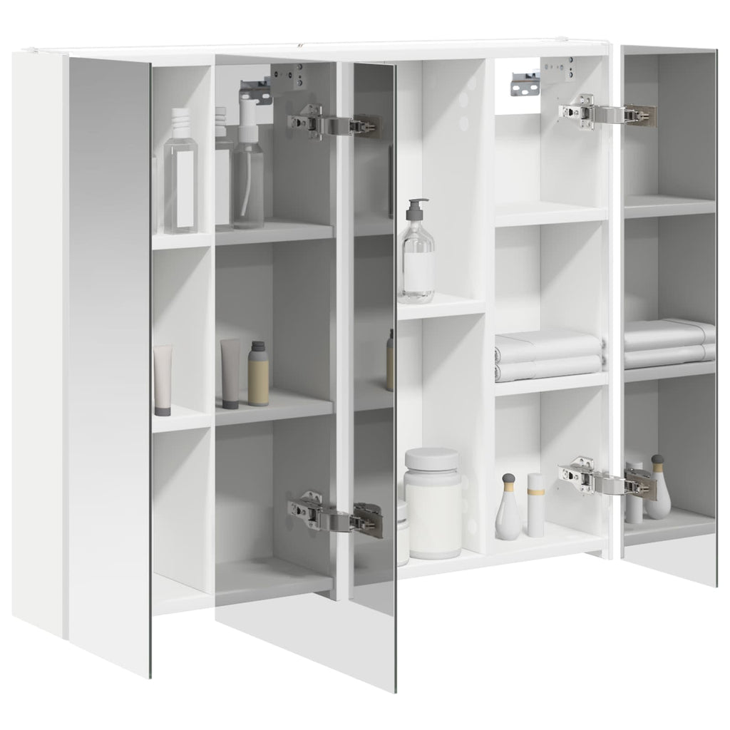 Badezimmerspiegelschrank Weiß 83,5 x 15,5 x 70 cm Holzwerkstoff
