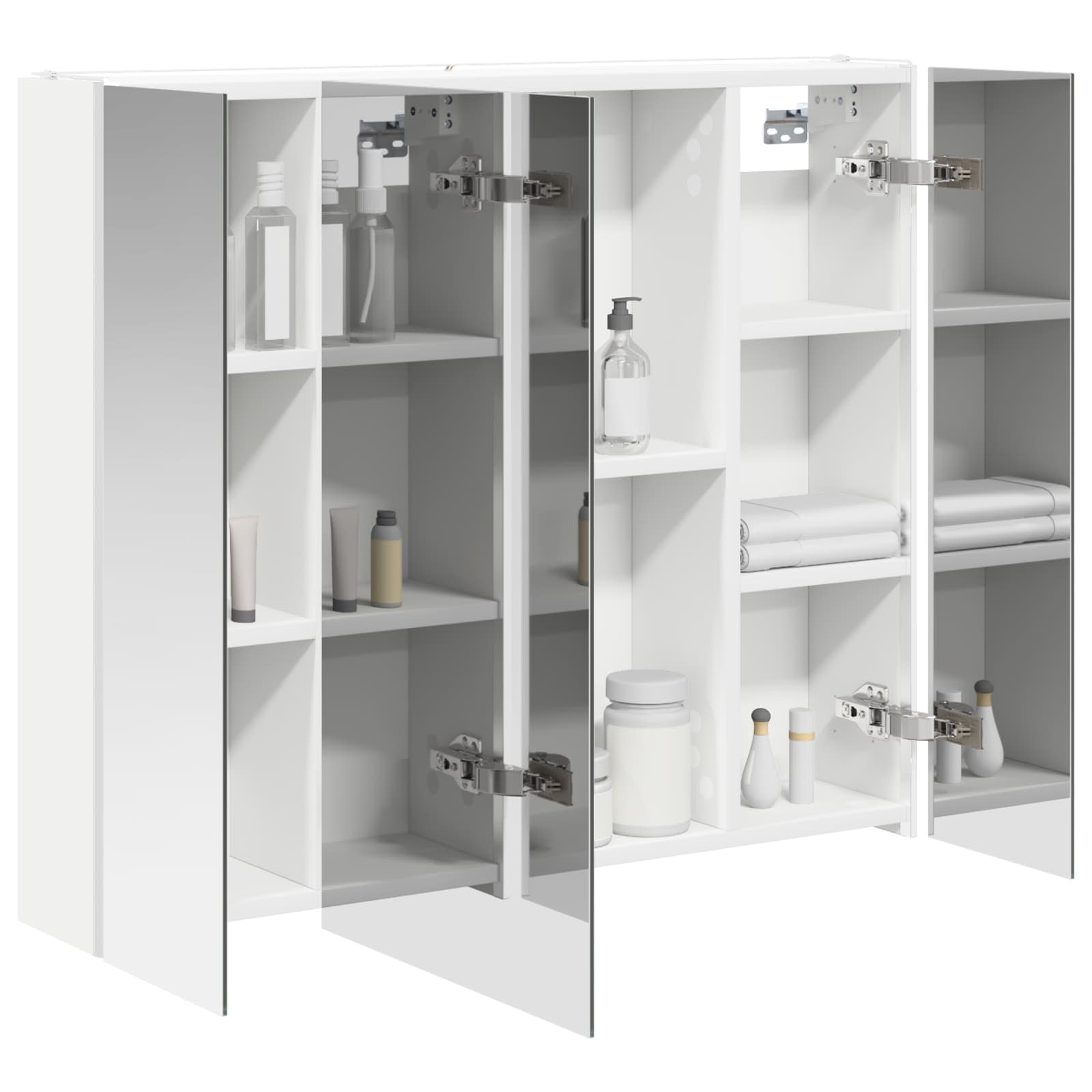 Badezimmerspiegelschrank Weiß 83,5 x 15,5 x 70 cm Holzwerkstoff