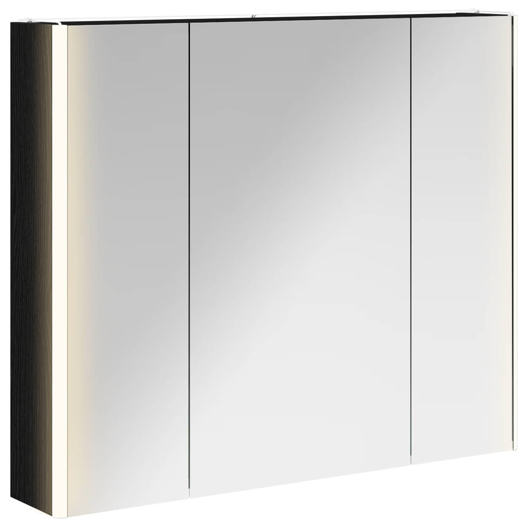 Badezimmerspiegelschrank Schwarz Eichen-Optik