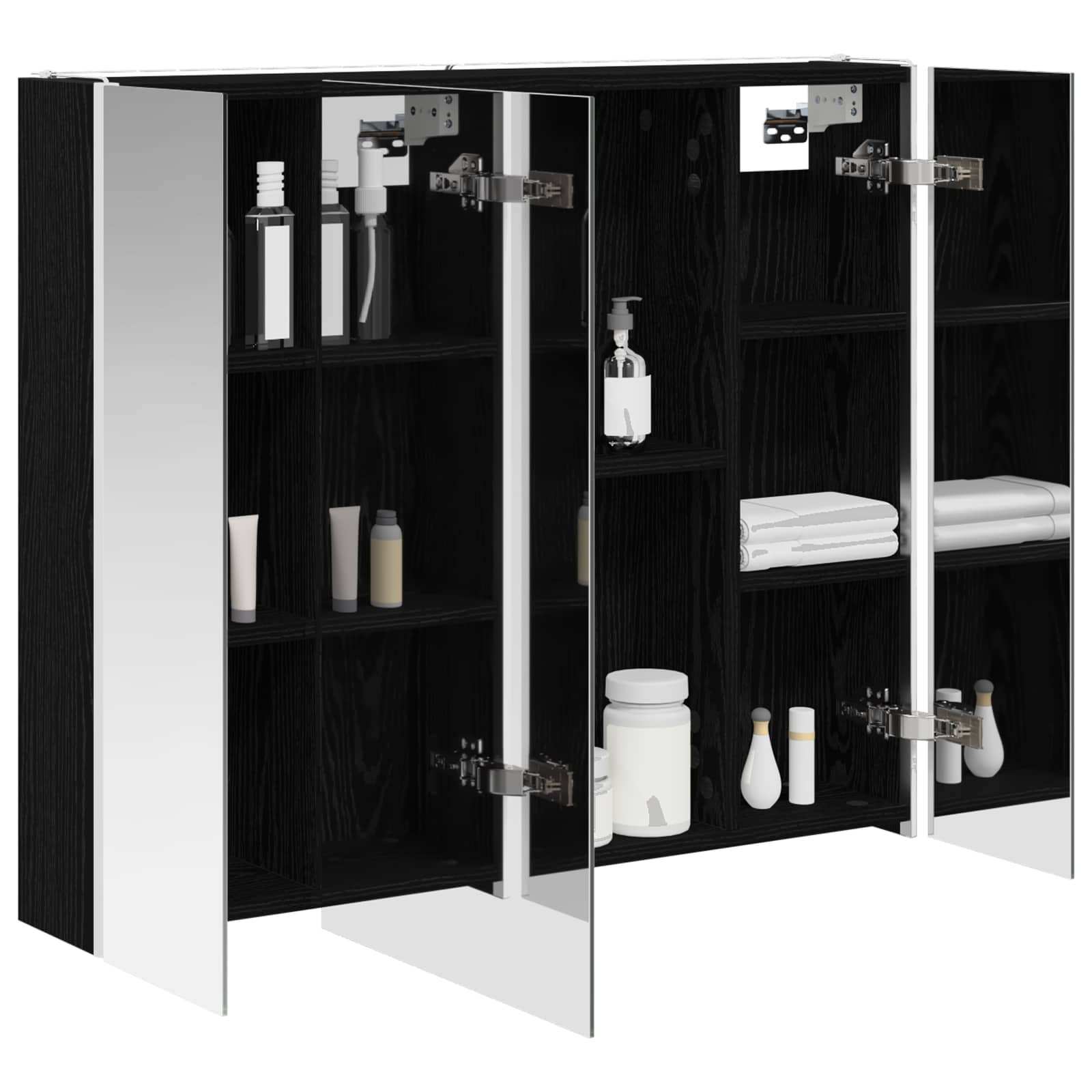 Badezimmerspiegelschrank Schwarz Eichen-Optik
