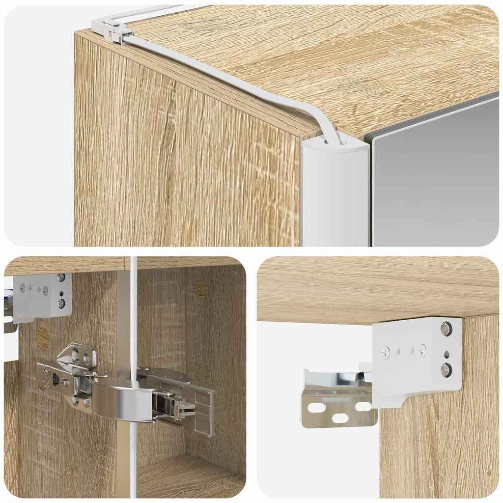 Badezimmerspiegelschrank Sonoma-Eiche 83,5 x 15,5 x 70 cm