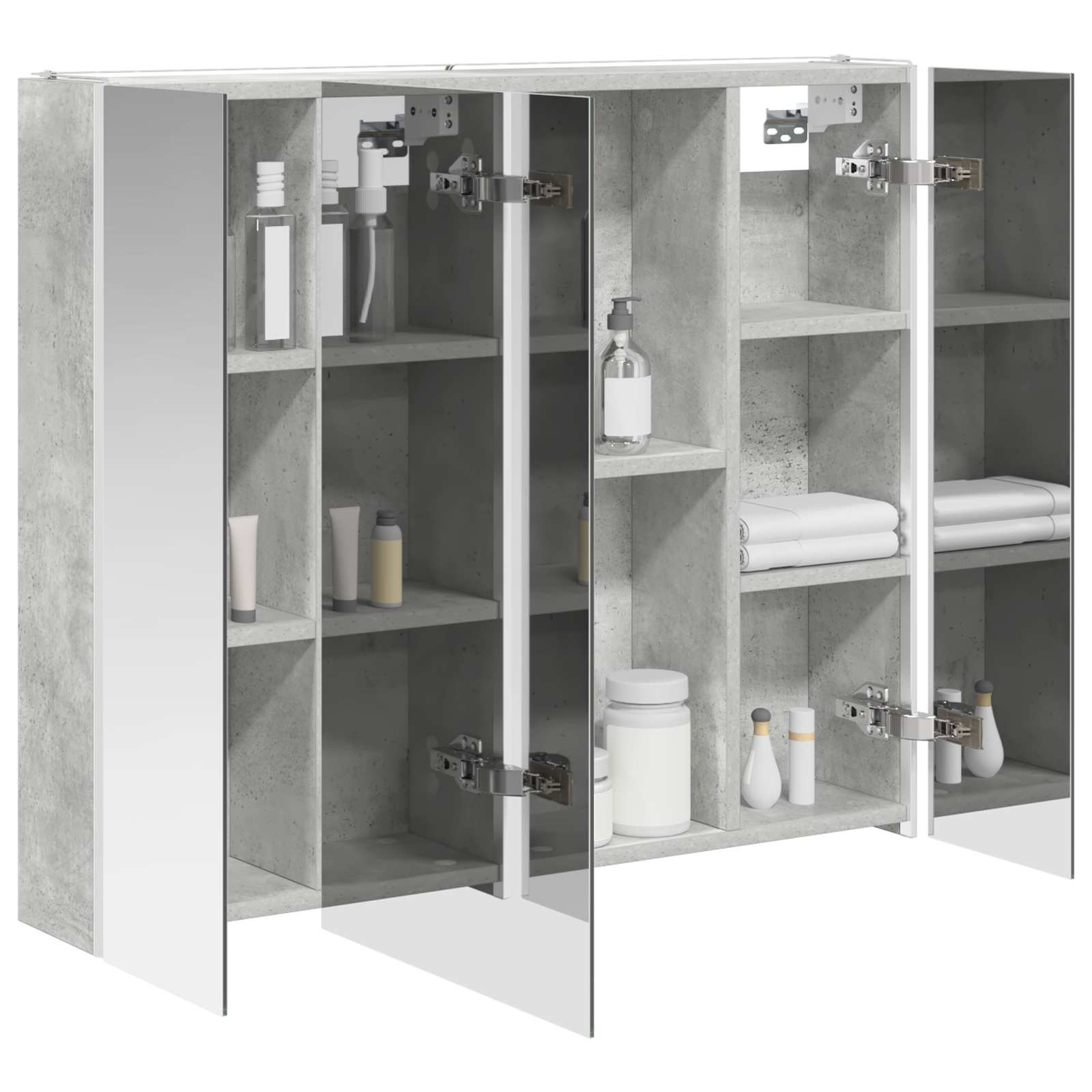 Badezimmerspiegelschrank Beton Grau 83,5 x 15,5 x 70 cm
