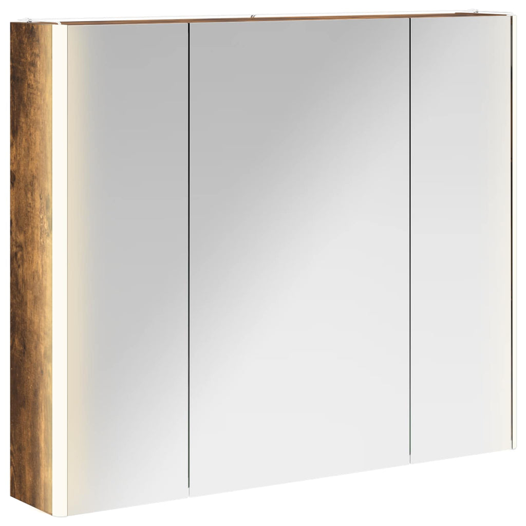 Badezimmerspiegelschrank Geräucherte Eiche 83,5 x 15,5 x 70 cm